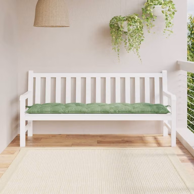 vidaXL Cuscino per Panca Verde in Tessuto Oxford Idrorepellente e Traspirante L/P/H: 180 x 50 x 7 cm