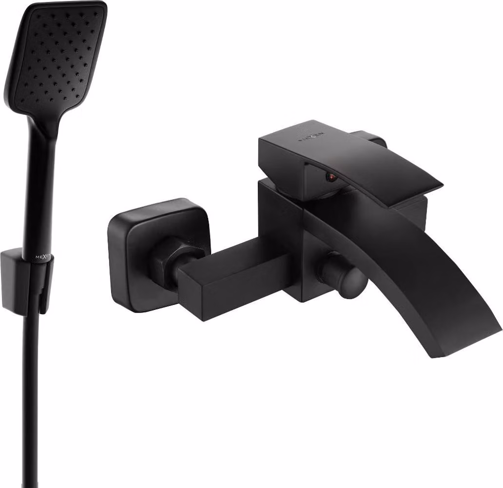 Mexen Libra R62 rubinetto da bagno con set doccia, nero - 74513R62-70