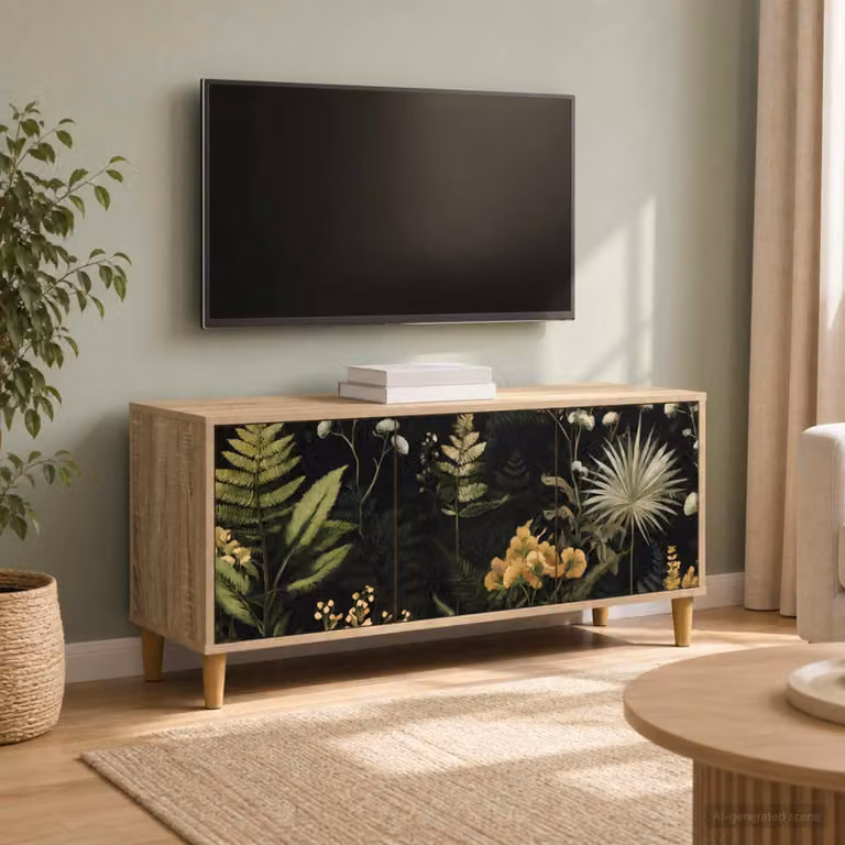Mobile TV vidaXL RHENEN moderno in legno color Sonoma, L 102 x P 33 x H 50 cm
