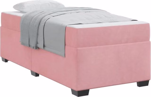 Letto singolo | Letto per adulti | Struttura del letto con materasso Rosa 80 x 200 cm Tessuto