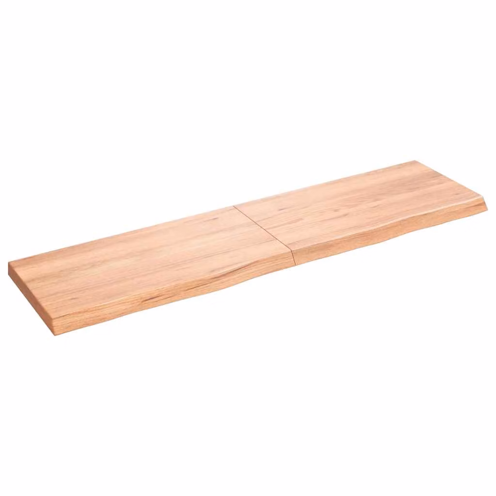 Ripiano da muro vidaXL in rovere massello marrone L: 120 cm, P: 30 cm, H: 2-4 cm