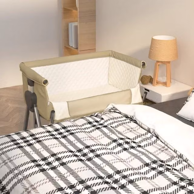 Lettino per Bambini con Materasso-Struttura Letto per Bambini Tortora in Tessuto di Lino
