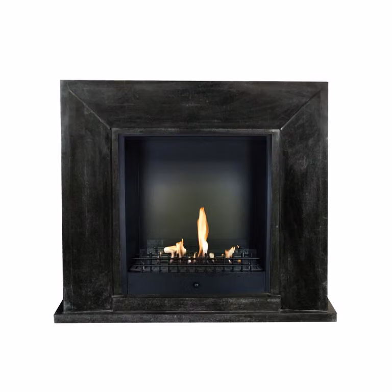 Caminetto a etanolo Xaralyn - Nero BCL-SBP - pietra naturale lucidata nera - riscaldamento a 3 kW - caminetto da incasso incluso - caminetto decorativo