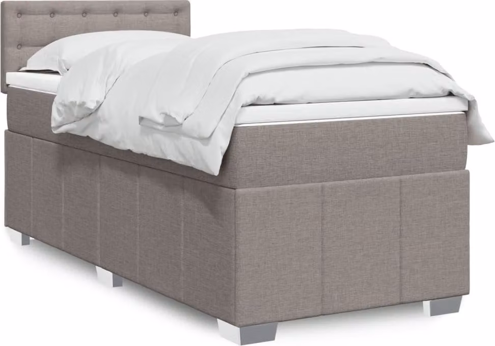 Maison Exclusive - Letto boxspring con materasso Taupe 100x200 cm Tessuto