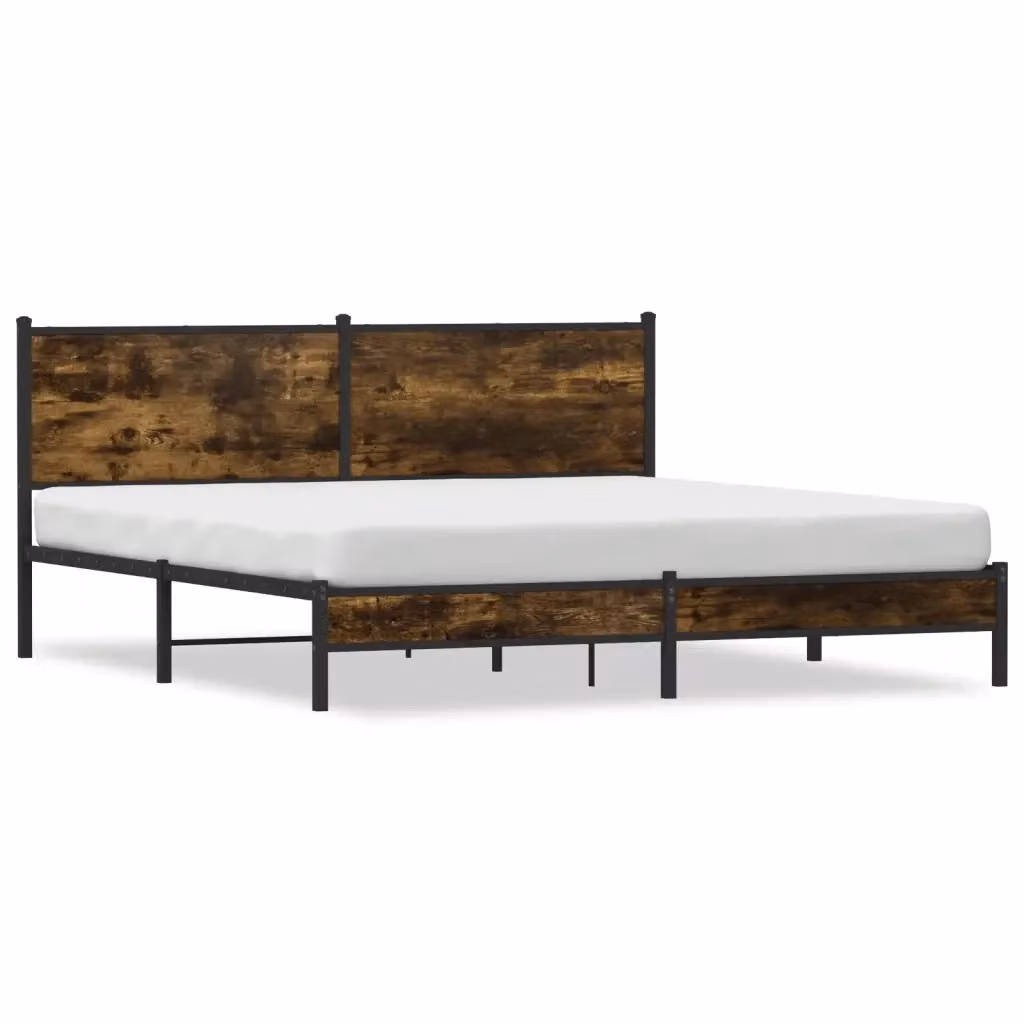 Giroletto in metallo e rovere fumo vidaXL L/P: 180 x 200 cm – 2