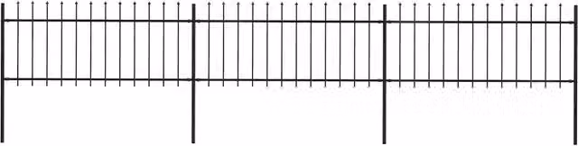Recinzione da Giardino con Punta a Lancia VIDAXL in Acciaio Nero L: 504 cm, H: 80 cm