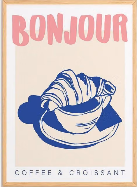 Dipinto con cornice Bonjour