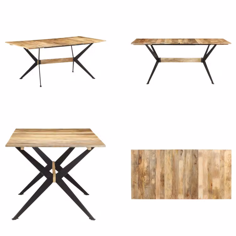 vidaXL Tavolo da pranzo 180x90x76 cm in legno massiccio di mango - Tavolo da pranzo - Tavoli da pranzo - Tavolo da pranzo in legno - Tavoli da pranzo in legno