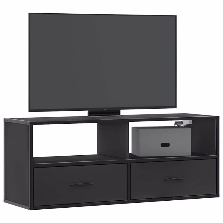 vidaXL Mobile Porta TV Nero in Metallo e MDF L 100 cm x P 31 cm x H 39,5 cm