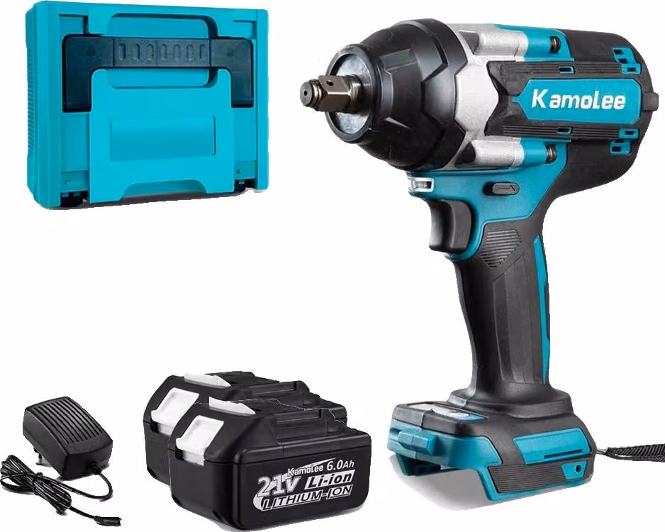 Avvitatore elettrico a batteria, velocità 7000 giri/min, coppia massima 1800 N·m, 2 batterie da 60 Ah, custodia in plastica, UE