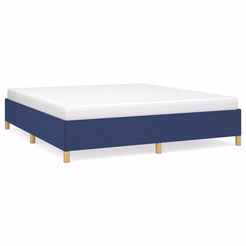 vidaXL Struttura Letto Imbottita in Tessuto Blu con Rete a Doghe Curvate L: 160 cm, P: 200 cm, H: 35 cm – 2