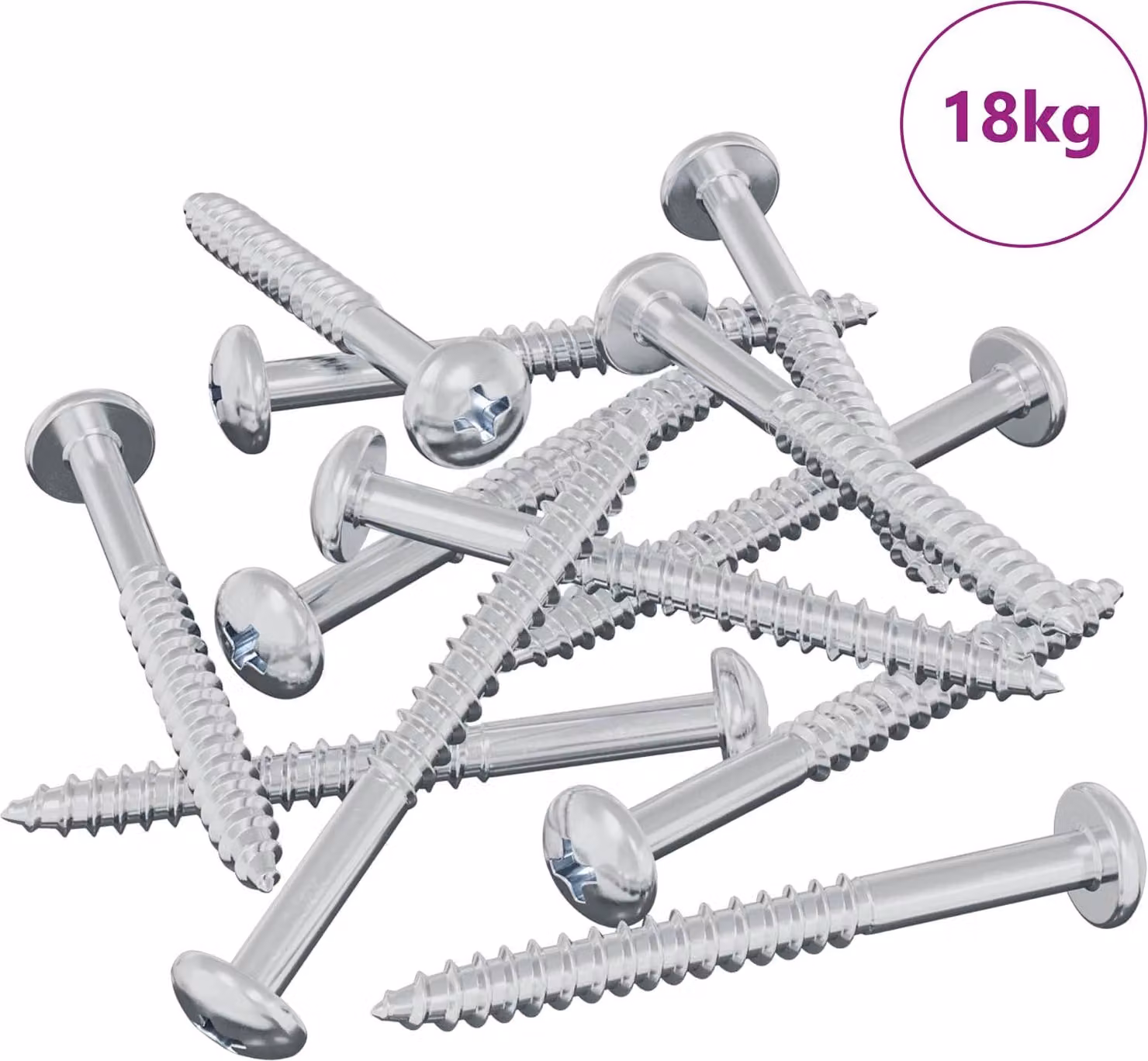 Vite in Legno 3273 pcs Argento 9,8 x 53 mm Acciaio