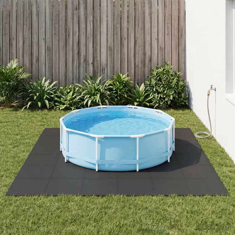 vidaXL Tappetino per piscina in schiuma EVA Nero, 40 pezzi, 14,4 m²
