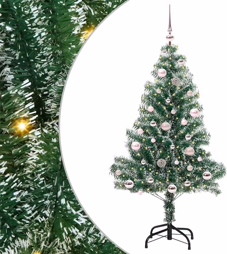 Albero di Natale Artificiale Imbiancato con Luci LED 150 cm