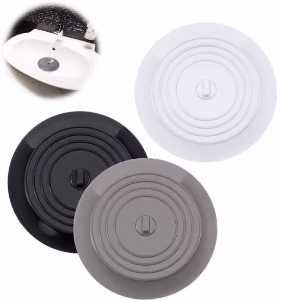 Tappo universale per vasca da bagno - Tappo di scarico - Tappo manuale per vasca da bagno - 15 cm - Plastica