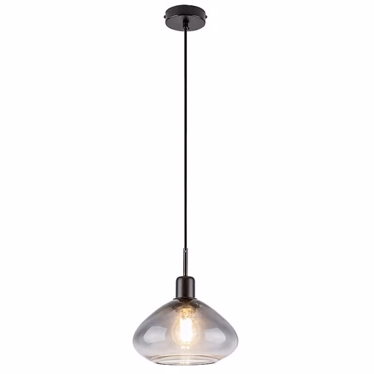 Rabalux 72021 Lampada a sospensione 1 spot Dvora, E27, nero-grigio, sfera rotonda, moderno, ø220mm