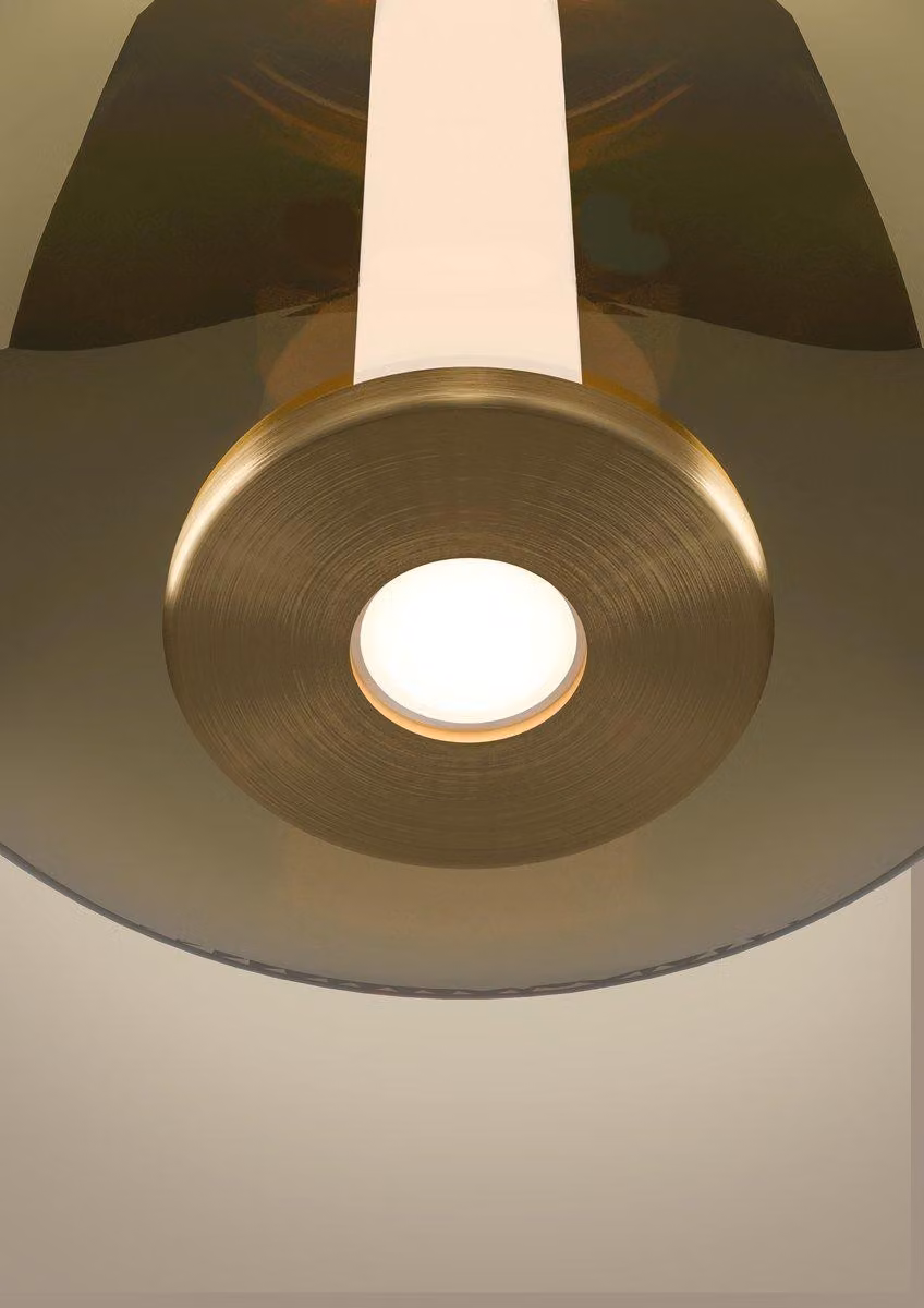 Lampadario a sospensione a 6 luci, modello Fruitera, finitura oro, design