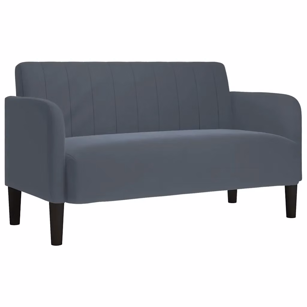 Divanetto moderno vidaXL in velluto grigio, L: 124 cm, P: 68 cm, H: 74 cm – 2