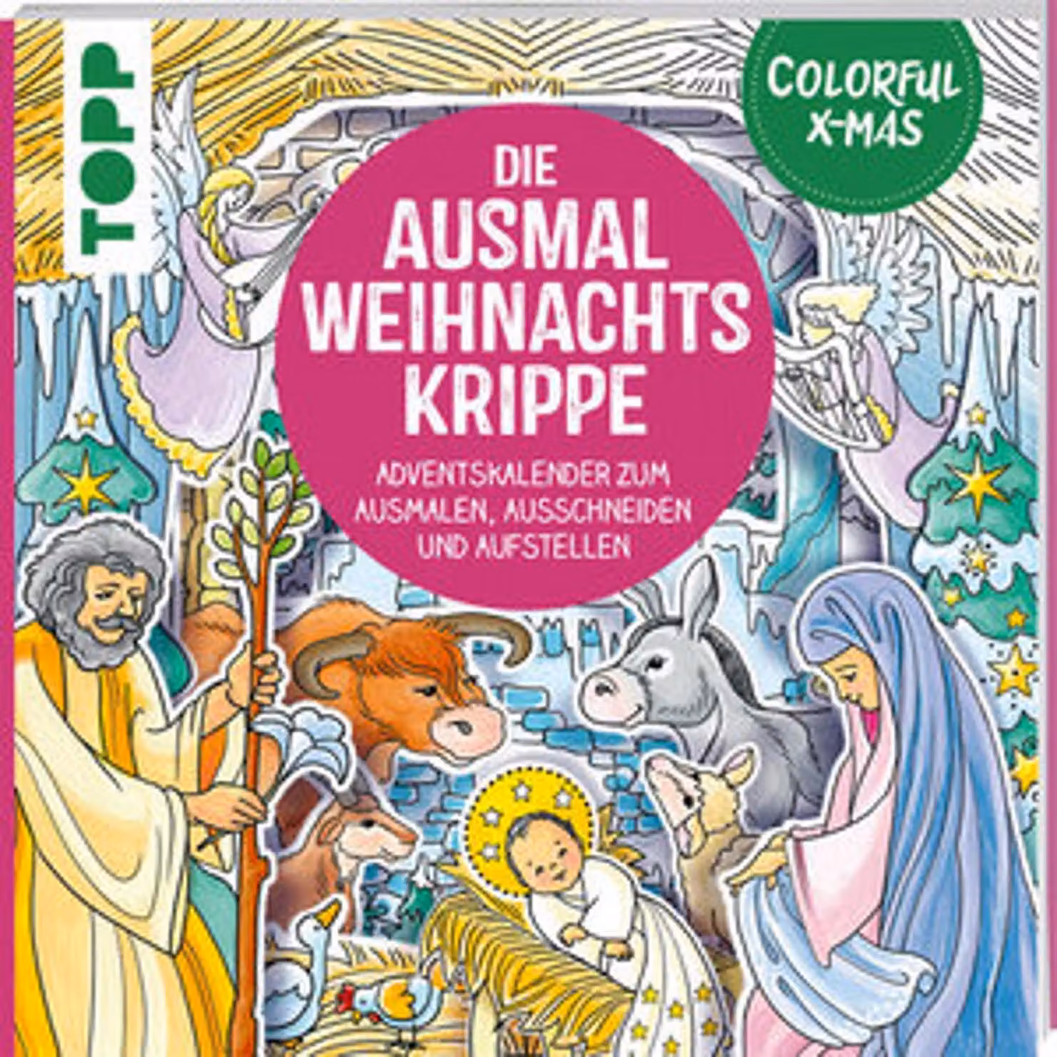 Natale colorato - Il presepe da colorare (calendario dell'Avvento): Calendario dell'Avvento da colorare, ritagliare e appendere