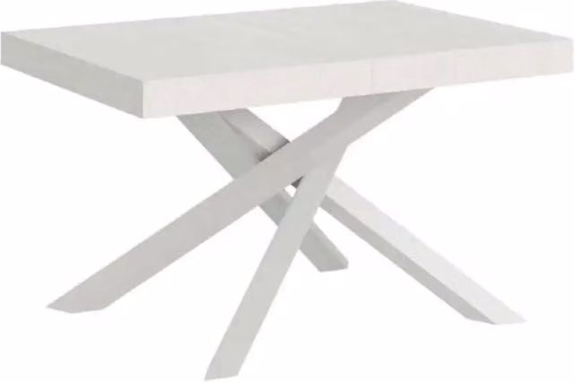 Tavolo allungabile Itamoby Volantis Premium bianco frassino con gambe bianche L: 140-244 cm, P: 90 cm, H: 77 cm – 1
