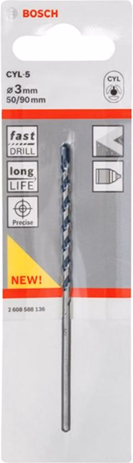 Punta per calcestruzzo CYL-5, Granito blu, 3 x 50 x 90 mm
