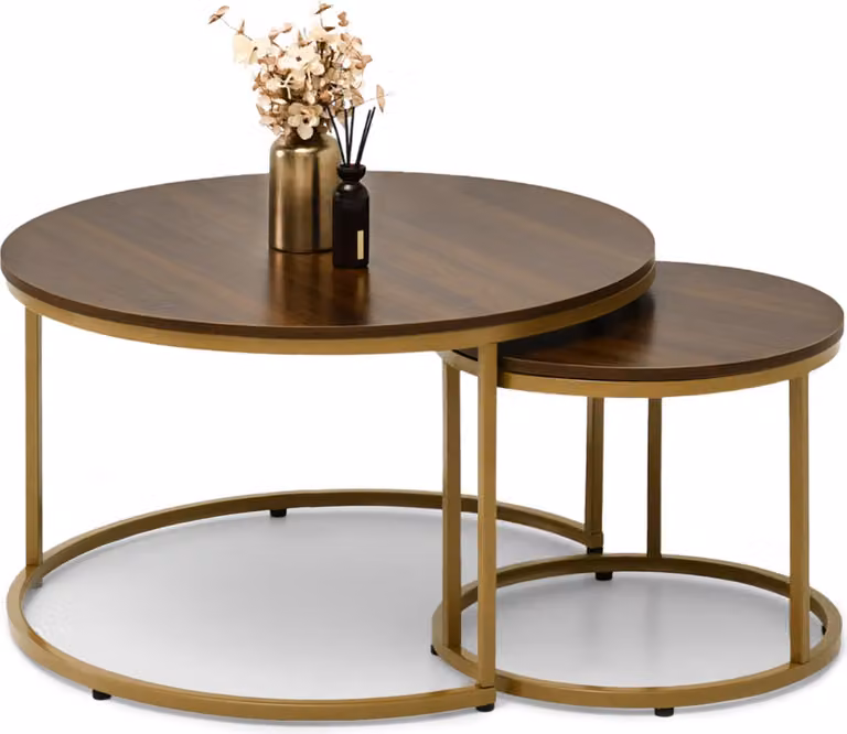 Set da tavolino JACEK - noce / oro