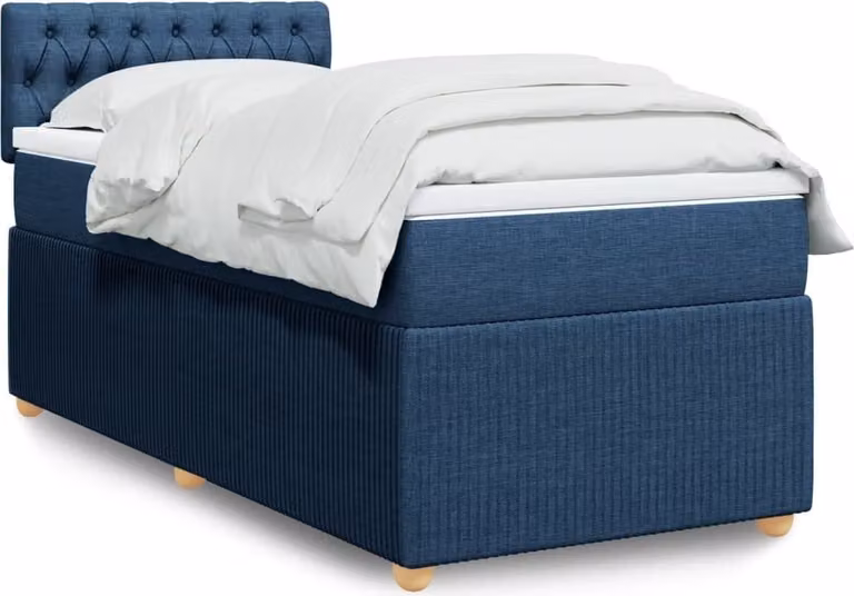 Maison Exclusive - Giroletto a Molle con Materasso Blu 90x190 cm in Tessuto
