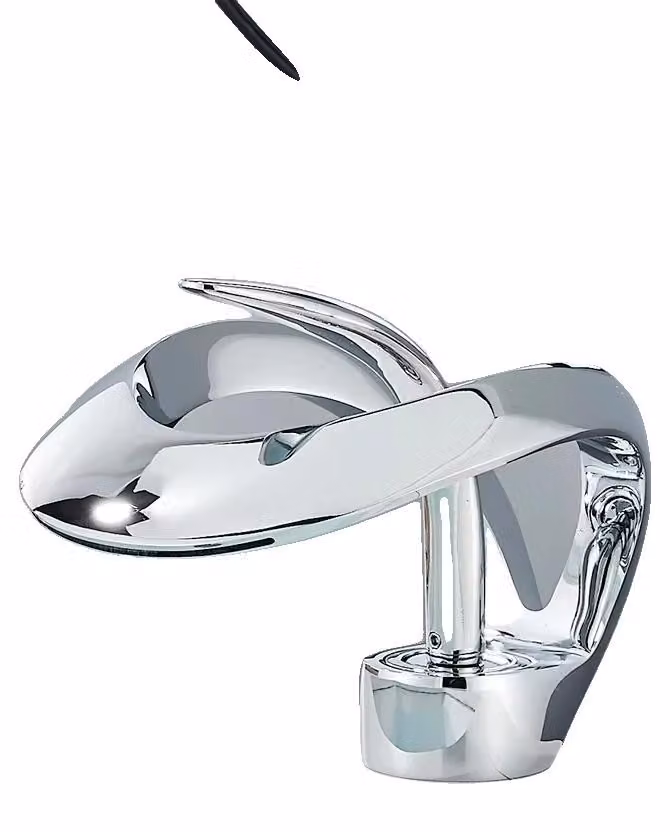 Miscelatore per lavabo, da montare a parete, finitura lucida, cromo