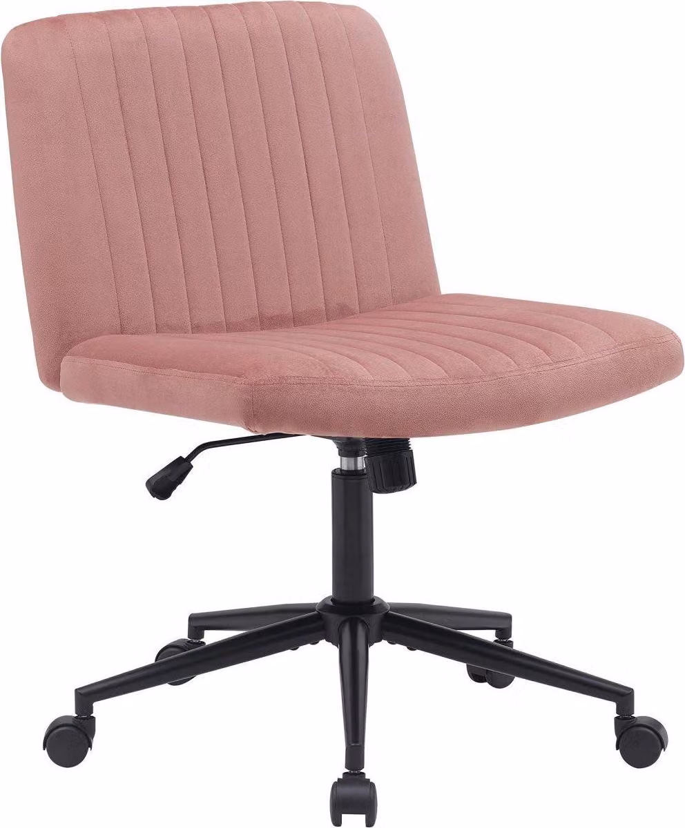 Sedia da ufficio - Sedia ergonomica girevole - Regolabile in altezza e girevole a 360 gradi | Colore: rosa | Materiale: morbido