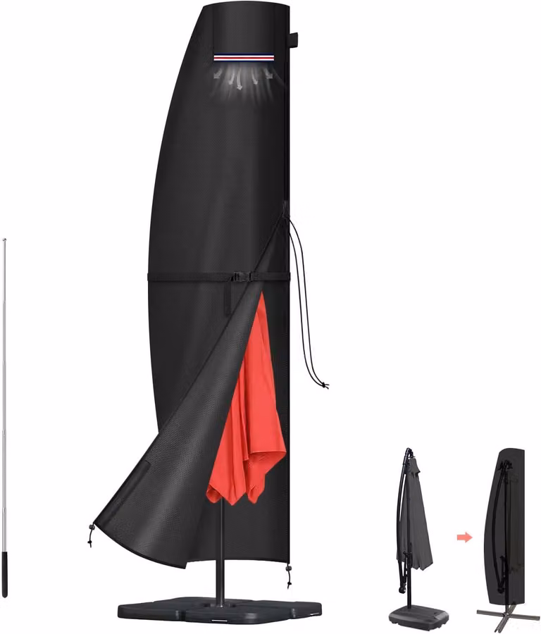 Custodia protettiva per ombrellone da giardino, diametro massimo 300 cm, realizzata in tessuto Oxford 420D, impermeabile, con protezione UV