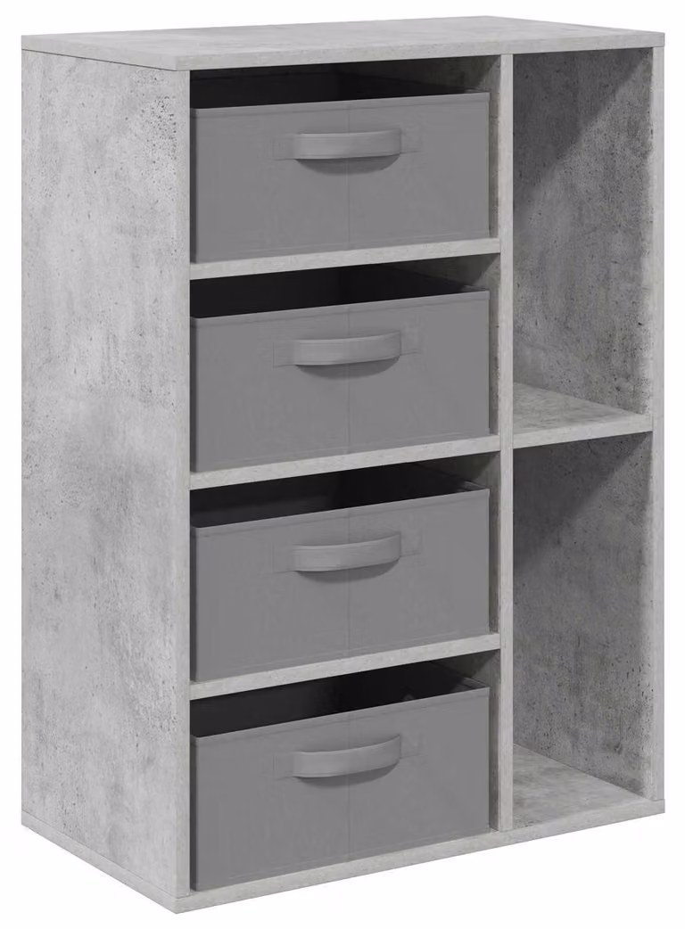 Credenza con cassetto Grigio cemento 60 x 33,5 x 84 cm