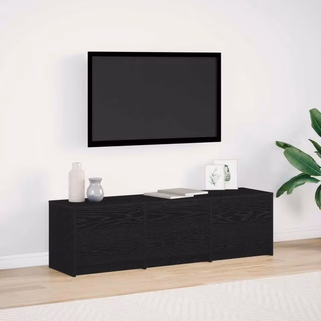 Mobile TV-Credenza per TV Rovere Nero 140 x 34 x 40 cm Legno multistrato