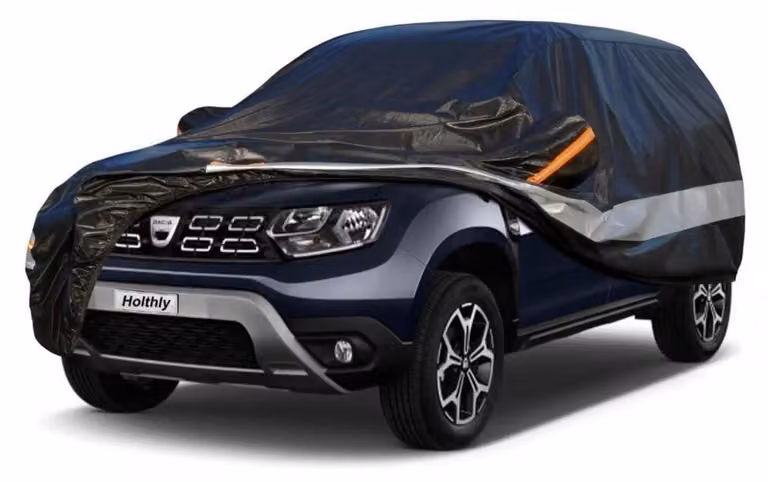 Telo copriauto per Renault Duster (2012-2024), multistrato (10 strati), impermeabile, con protezione UV, colore nero