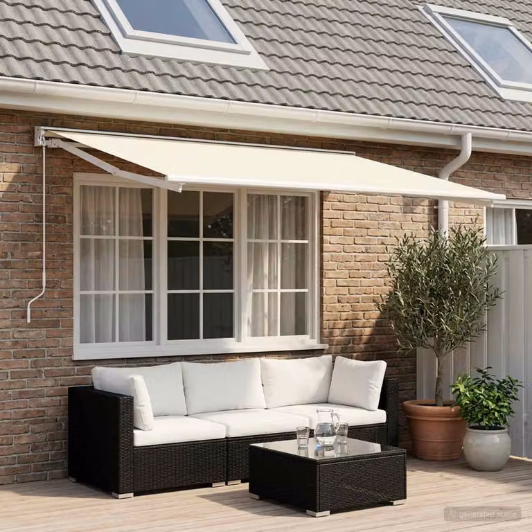 vidaXL Telo di ricambio per tenda da sole in poliestere, Beige, L: 250 cm, P: 200 cm