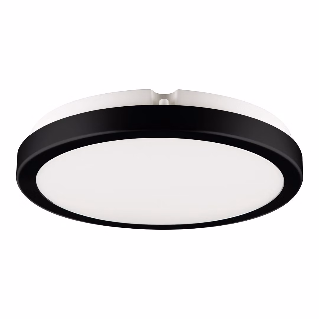 Plafoniera LED rotonda Vera bianco e nero 24W, luce bianca neutra 2600 lm, materiale plastico, dimensioni: 6,3 x 28 x 28 cm, IP65, Eko-Light