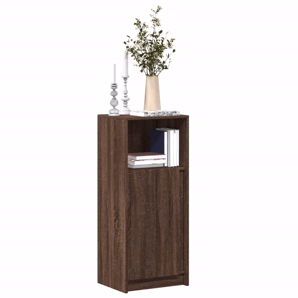 Credenza moderna vidaXL con illuminazione LED in rovere marrone, L/P/H: 42,5 x 34 x 100 cm
