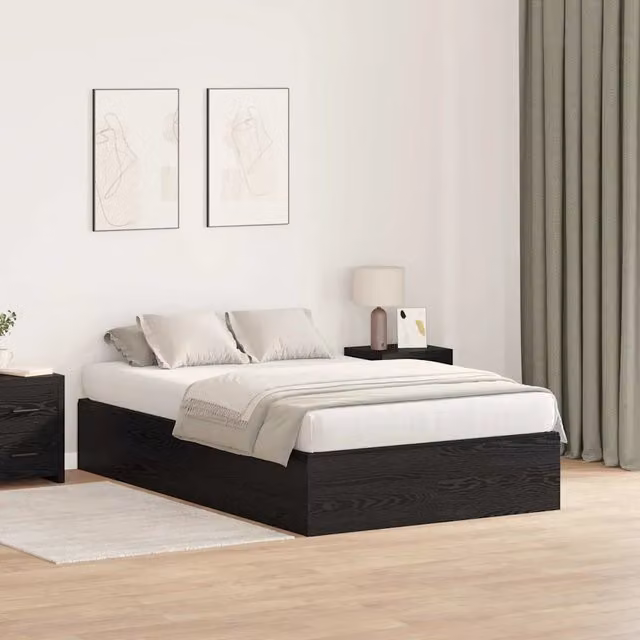 Struttura letto con contenitore Rovere Nero 120 x 200 cm 3335366