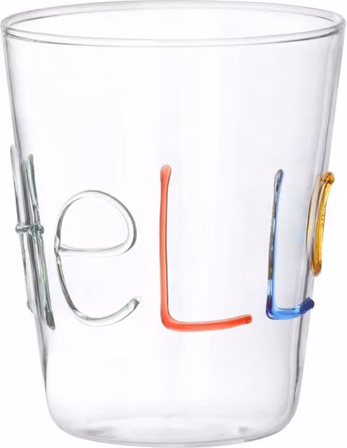 Bicchiere Hello in vetro borosilicato trasparente KASANOVA da 380 ml