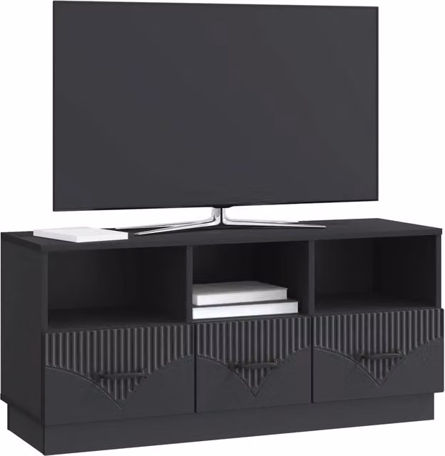 Mobile TV moderno Design In nero in legno MDF per soggiorno L: 102 cm, P: 34,5 cm, H: 47 cm