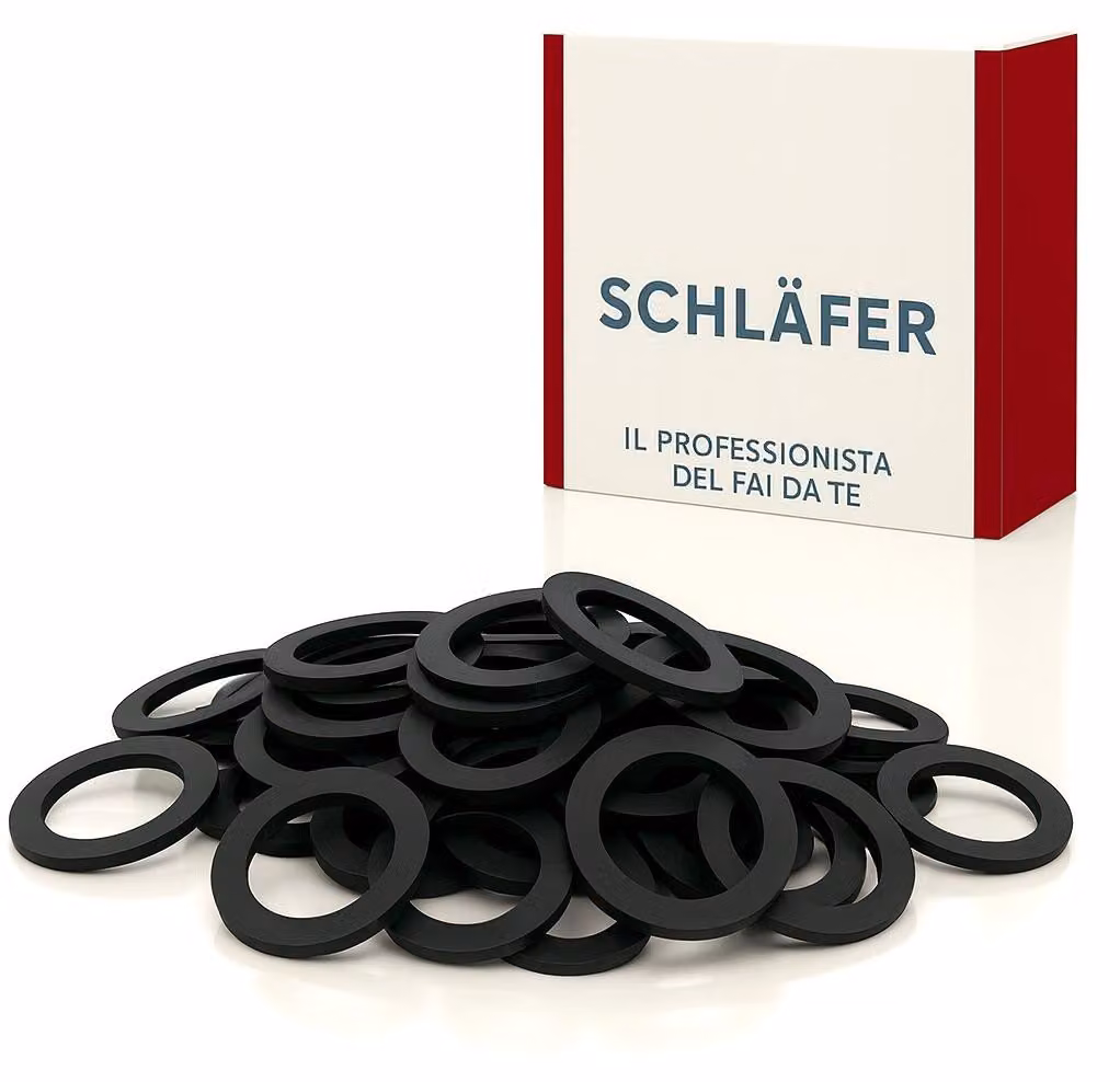 Schläfer 1834 | Guarnizioni Idrauliche in Gomma Piatta 3/4 x 3mm Adatte per Scarico Lavandini, Raccordi, Riduttori, Flessibili Idraulici, Rubinetti, Portagomma -Conf. 50 Pz.