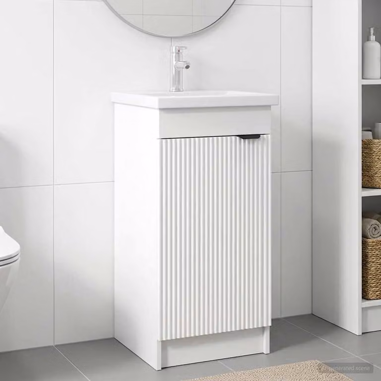 Mobile da bagno con lavabo vidaXL Bianco L: 42 cm, P: 40 cm, H: 84,5 cm