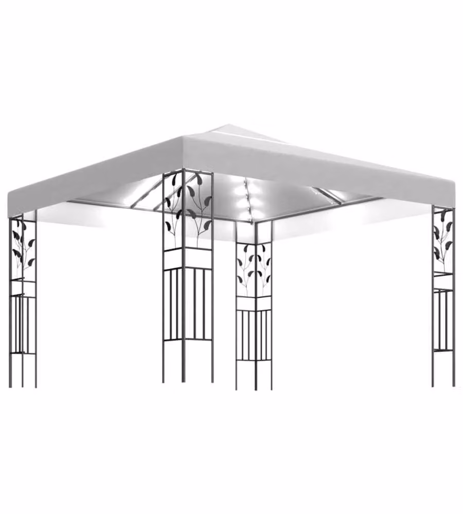 Gazebo vidaXL con Luci LED a Stringa Bianco L: 300 cm, P: 300 cm, H: 250 cm – 2