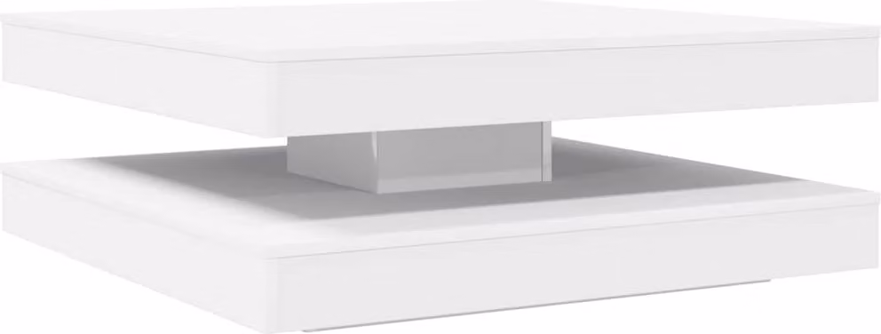 Tavolino da Caffè Girevole a 360 Gradi Bianco 90x90x34,5 cm