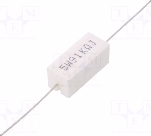 Resistenza: Potenza montaggio a foro passante 9,5x9,5x22mm, modello CRL5W-91K, resistenze in cemento da 5W, valore di resistenza 91kΩ, tolleranza 5%