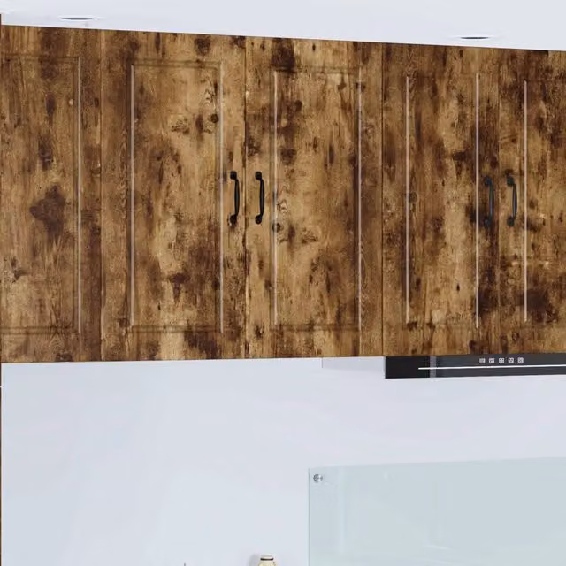 Pensile da cucina vidaXL in legno rovere fumè marrone con ante a battente e ripiani interni L/P/H: 80 x 31 x 80 cm – 1