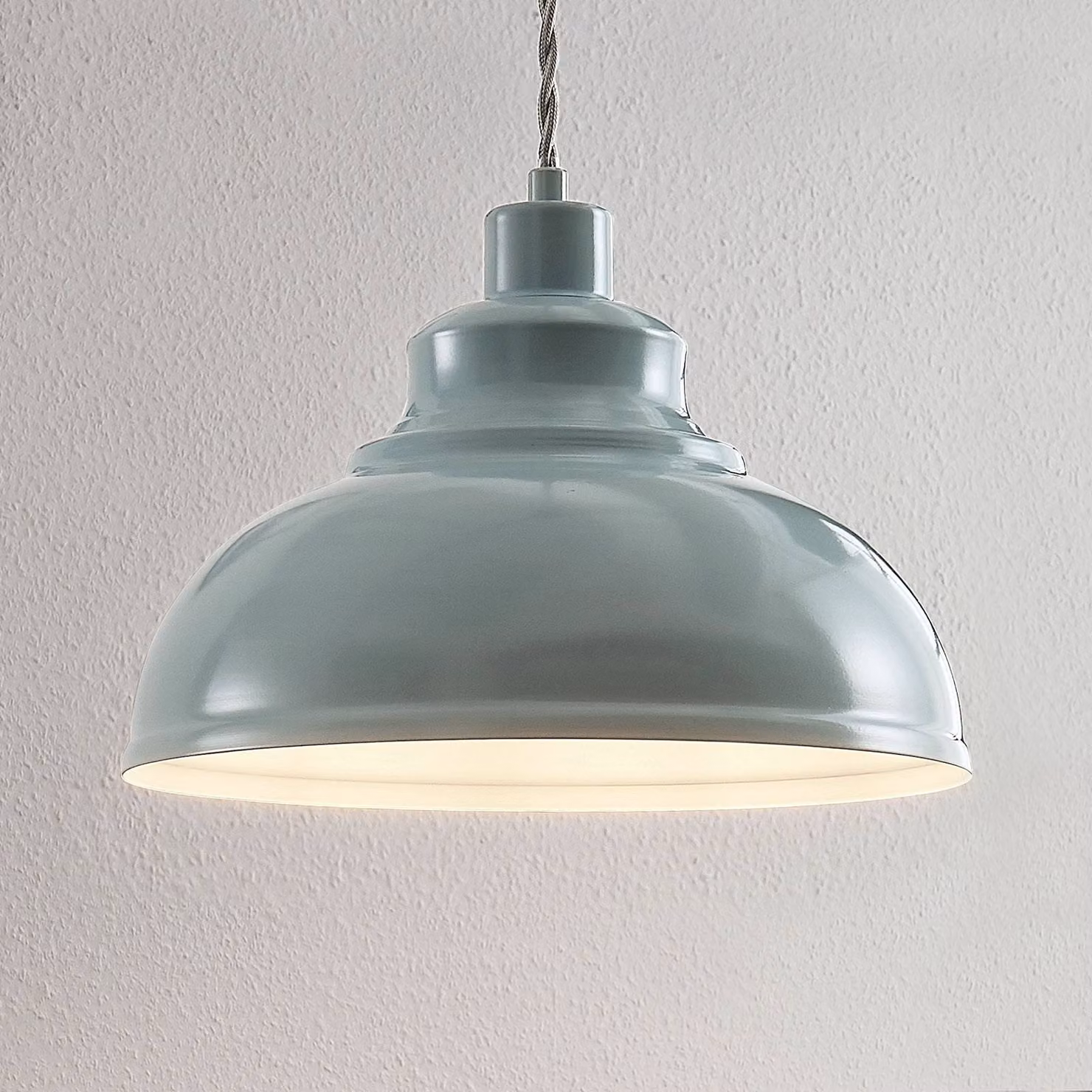 Lampada a sospensione Albertine Lindby, dimmerabile, Blu, Soggiorno / Sala da pranzo, Metallo, Vintage, Lampada a sospensione