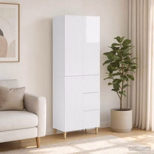 Set di armadi 2 pz Bianco Lucido Legno ingegnerizzato 3416578