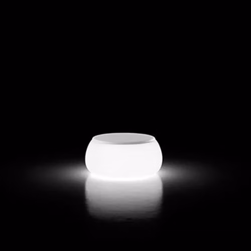 Tavolino da terrazzo T Ball contenitore in polietilene con/senza illuminazione Plust Outdoor