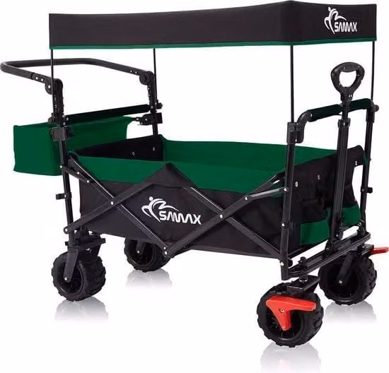 Carrello Off Road Opacchiabile con Copertura - Verde/Nero