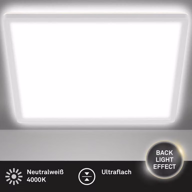 Pannello LED da soffitto ultrapiatto Backlight Slim 29 cm bianco quadrato Briloner